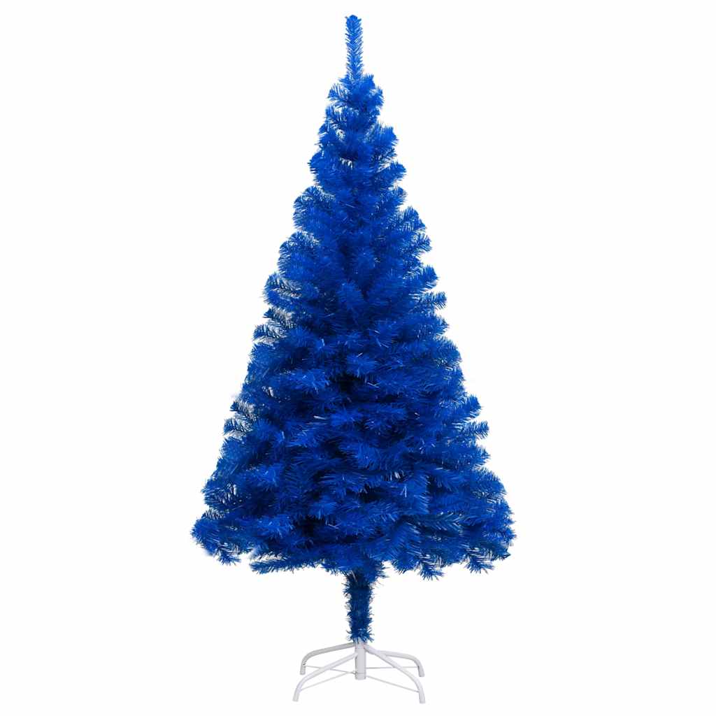 Kunstkerstboom met verlichting en kerstballen 180 cm PVC blauw