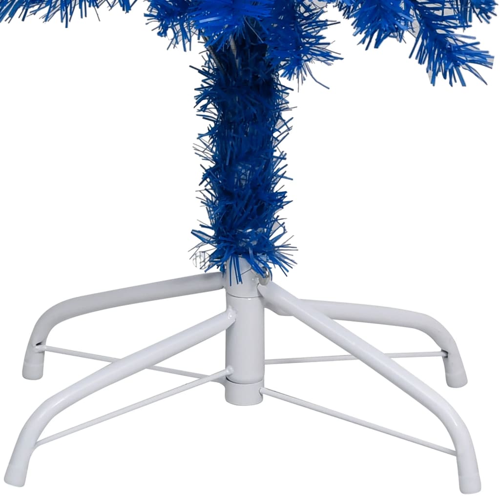 Kunstkerstboom met verlichting en kerstballen 240 cm PVC blauw