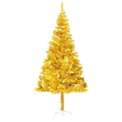 Kunstkerstboom met verlichting en kerstballen 240 cm PET goud