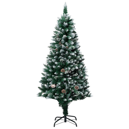 Kunstkerstboom met verlichting kerstballen dennenappels 210 cm