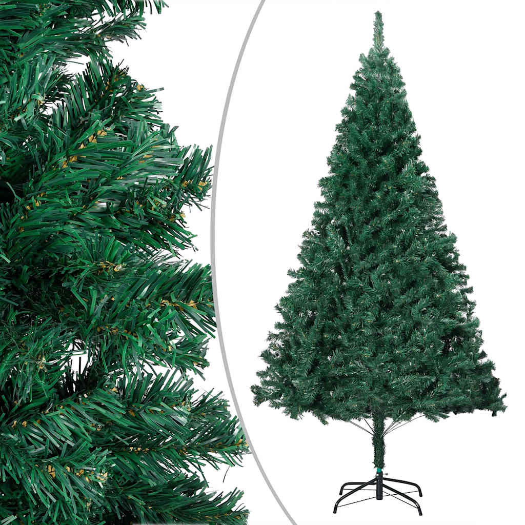 Kunstkerstboom met verlichting en kerstballen 210 cm PVC groen