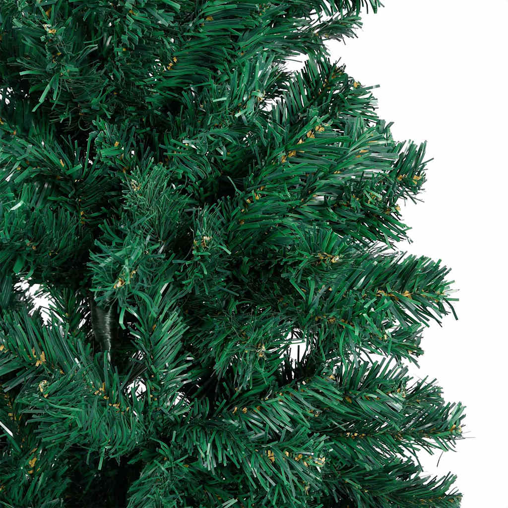 Kunstkerstboom met verlichting en kerstballen 210 cm PVC groen