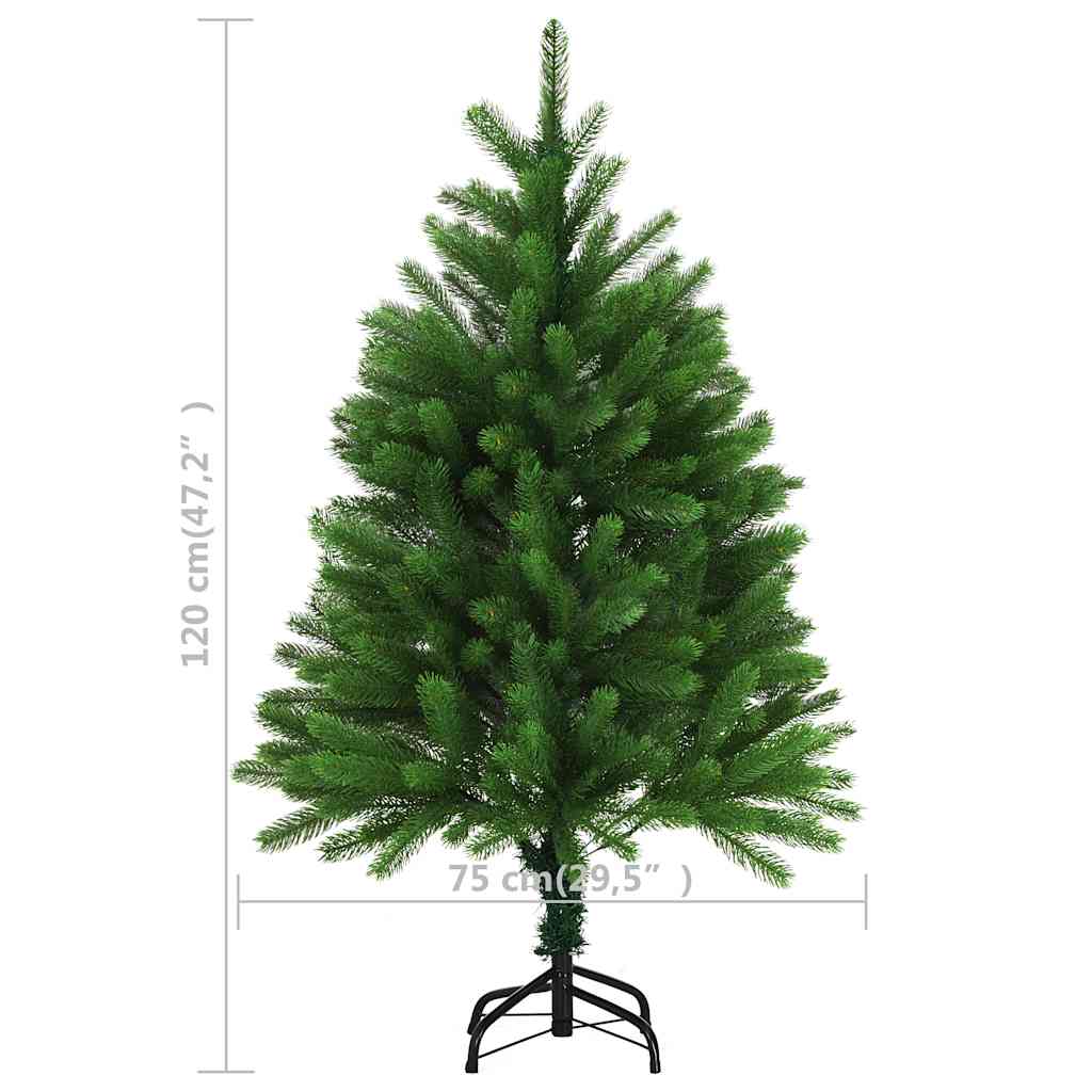 Kunstkerstboom met verlichting en kerstballen 120 cm groen