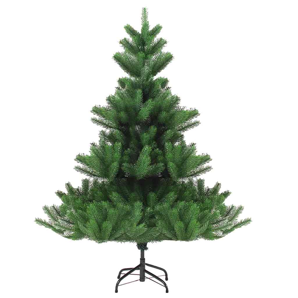 Kunstkerstboom Nordmann met LED's en kerstballen 120 cm groen