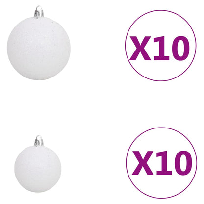 Kunstkerstboom met verlichting en kerstballen 240 cm PVC roze