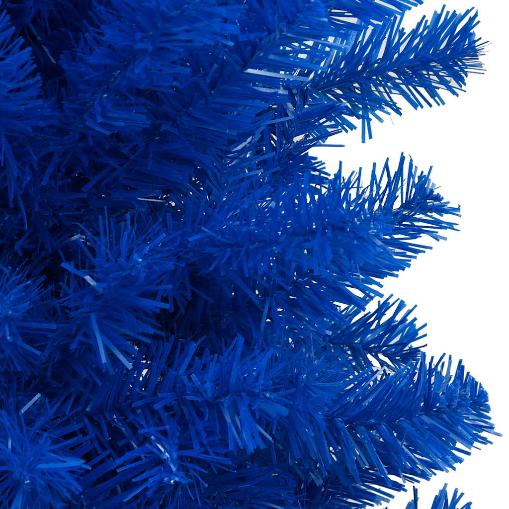 Kunstkerstboom met verlichting en kerstballen 240 cm PVC blauw