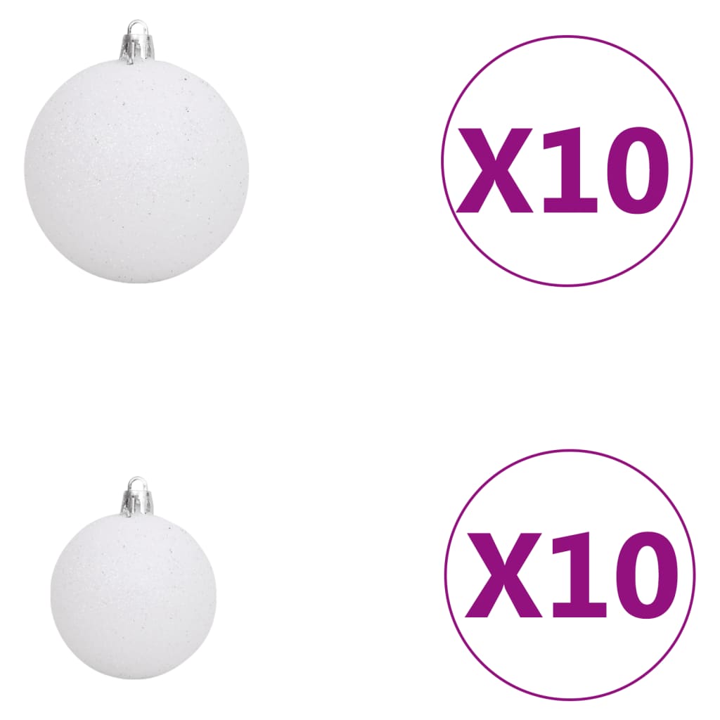 Kunstkerstboom met verlichting en kerstballen 240 cm PVC blauw