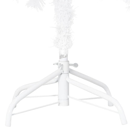 Kunstkerstboom met verlichting en kerstballen 210 cm PVC wit