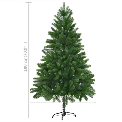 Kunstkerstboom met verlichting en kerstballen 180 cm groen