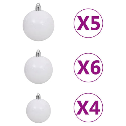 Kunstkerstboom Nordmann met LED's en kerstballen 120 cm groen