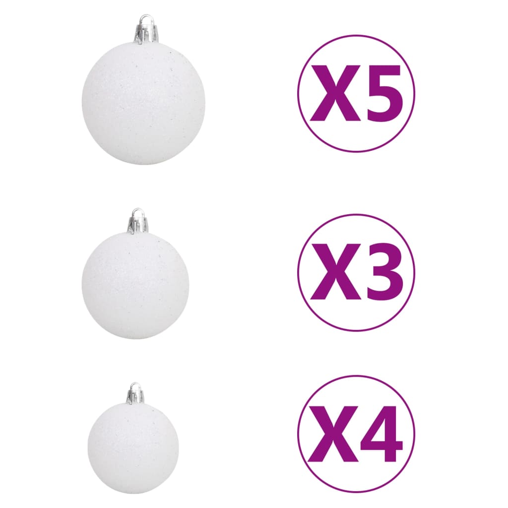 Kunstkerstboom Nordmann met LED's en kerstballen 150 cm groen