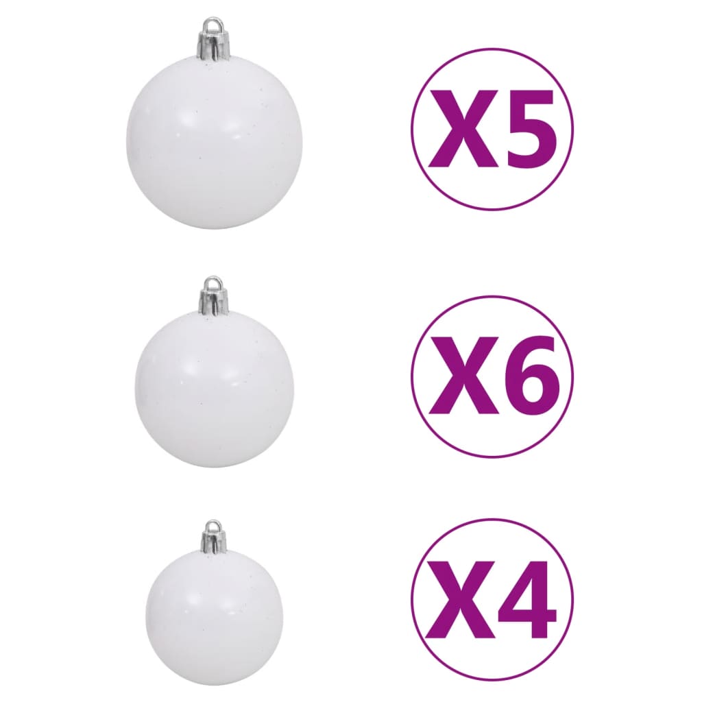 Kunstkerstboom Nordmann met LED's en kerstballen 180 cm groen