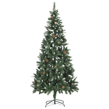 Kunstkerstboom met verlichting en dennenappels 210 cm