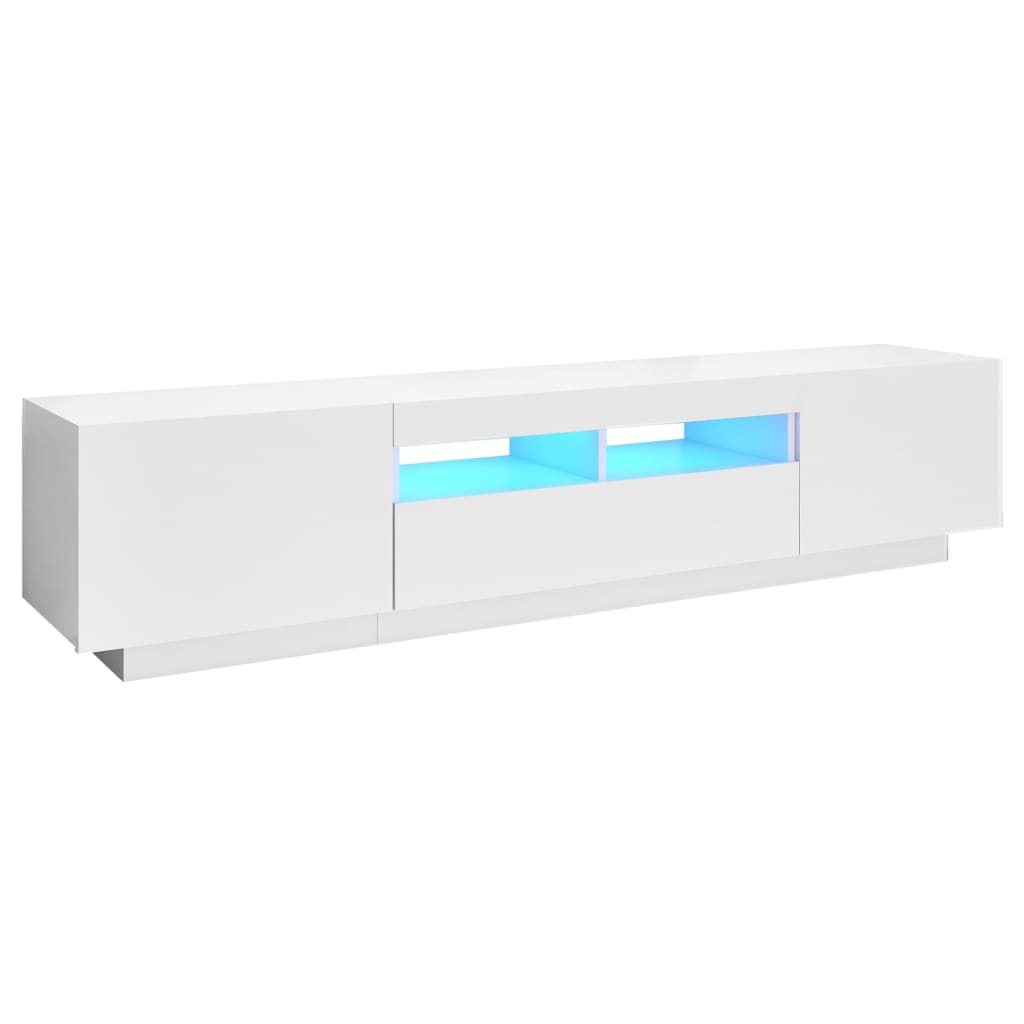 Tv-Meubel Met Led-Verlichting 180X35X40 Cm Wit