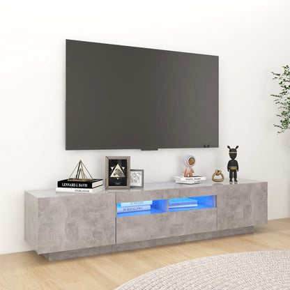 Tv-Meubel Met Led-Verlichting 180X35X40 Cm Betongrijs