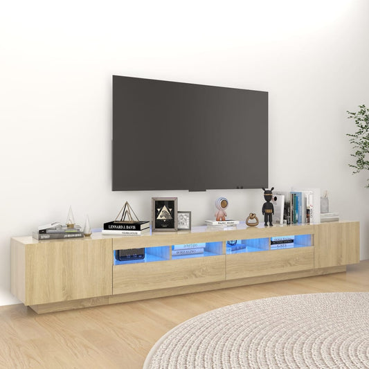 Tv-Meubel Met Led-Verlichting 260X35X40 Cm Sonoma Eikenkleurig 1