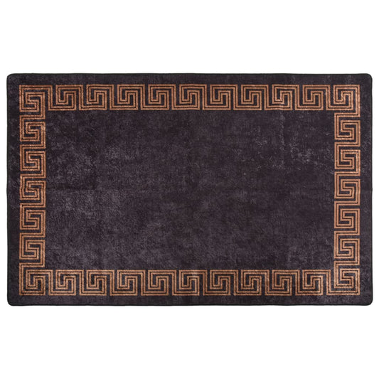 Vloerkleed Wasbaar Anti-Slip En Goudkleurig Zwart 80 x 150 cm