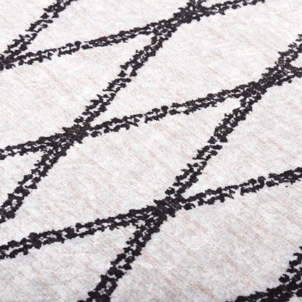 Vloerkleed Wasbaar Anti-Slip En Wit En Zwart 190 x 300 cm