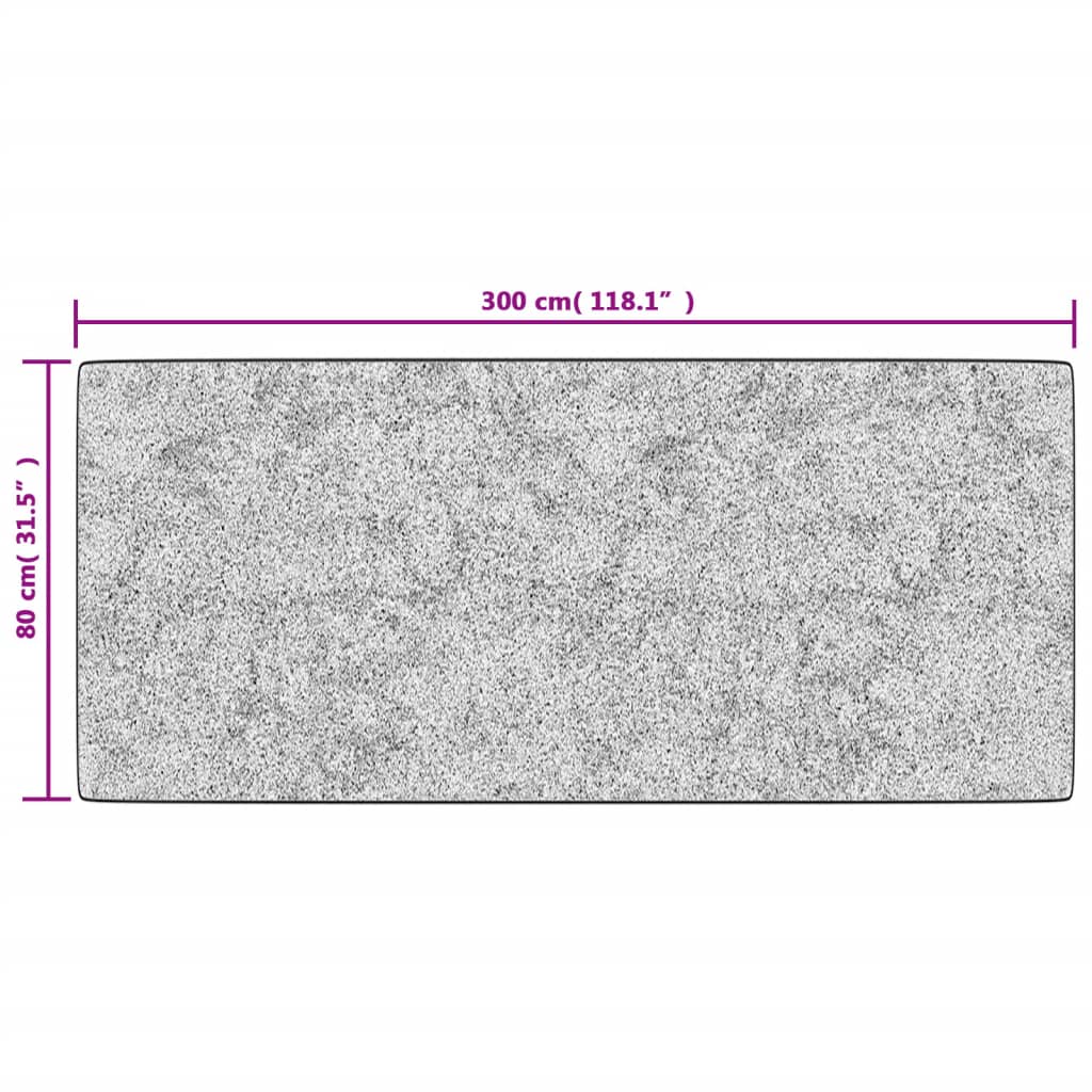 Vloerkleed Wasbaar Anti-Slip Meerkleurig Grijs En Wit 80 x 300 cm