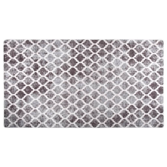 Vloerkleed Wasbaar Anti-Slip Meerkleurig Grijs En Wit 190 x 300 cm