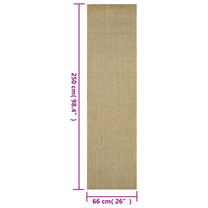 Vloerkleed Natuurlijk Sisal Groen 66 x 250 cm Taupe