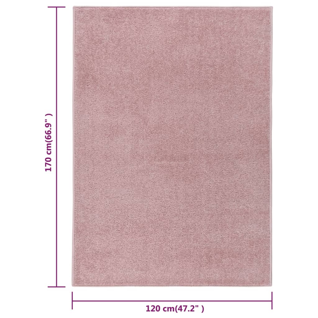 Vloerkleed Kortpolig 120 x 170 cm Roze