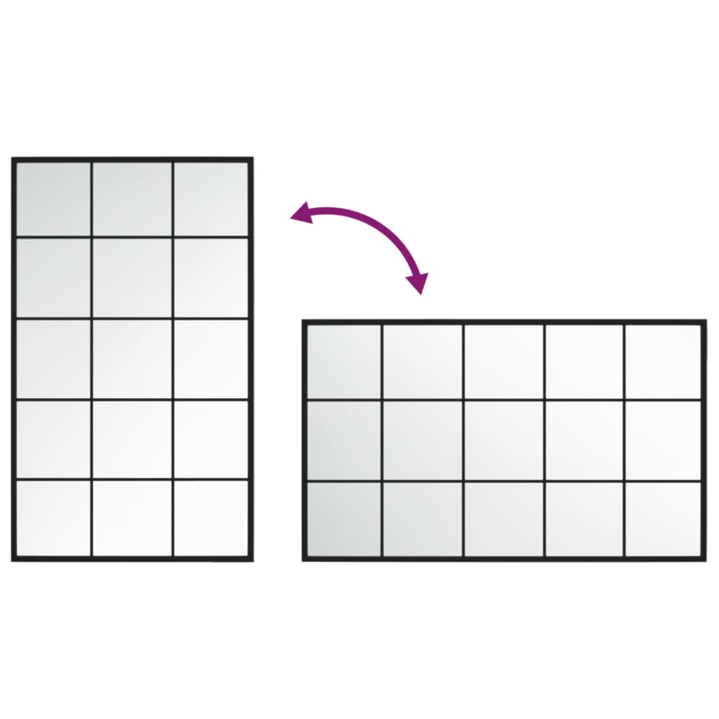 Wandspiegel 100X60 Cm Metaal Zwart 100 x 60 cm