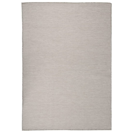 Buitenkleed Platgeweven 140 x 200 cm Taupe