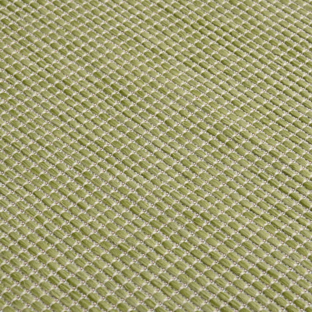 Buitenkleed Platgeweven 140 x 200 cm Groen