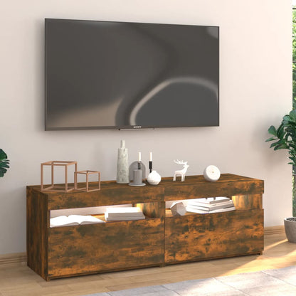 Tv-Meubel Met Led-Verlichting 120X35X40 Cm Gerookt Eikenkleurig 120 x 35 x 40 cm