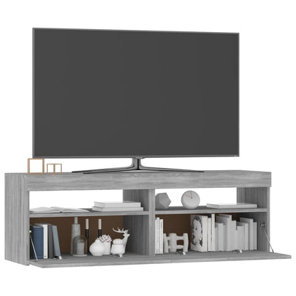 Tv-Meubel Met Led-Verlichting 120X35X40 Cm Grijs Sonoma Eiken 120 x 35 x 40 cm