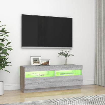 Tv-Meubel Met Led-Verlichting 100X35X40 Cm Grijs Sonoma Eiken 100 x 35 x 40 cm