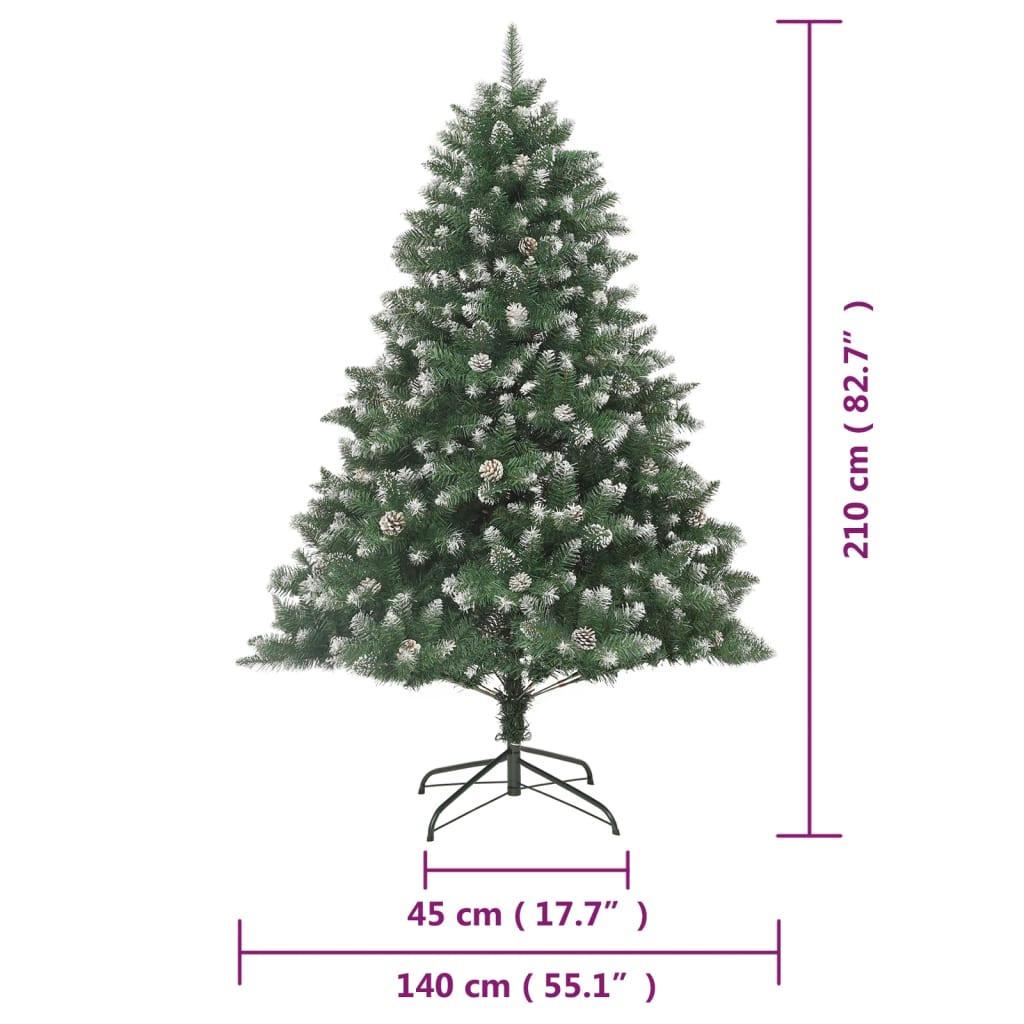 Kunstkerstboom met standaard 210 cm PVC