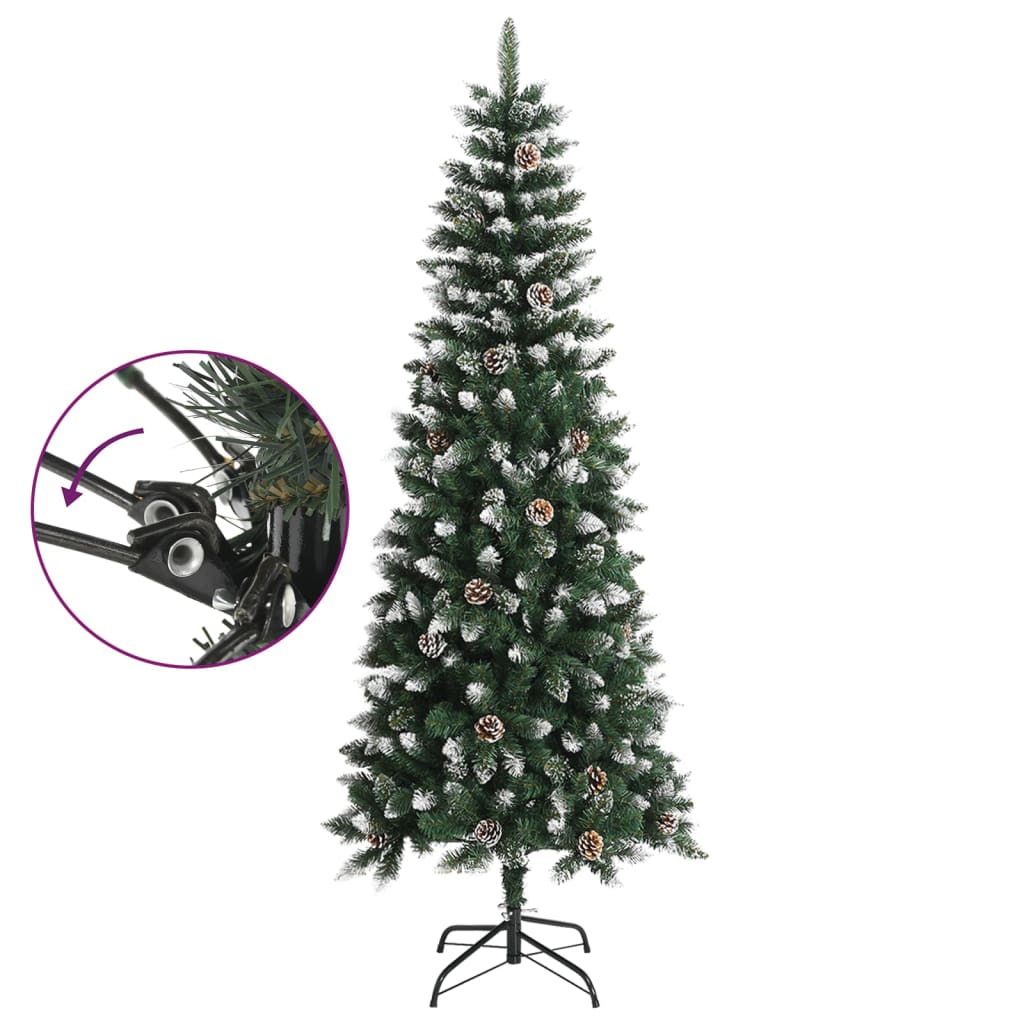 Kunstkerstboom met standaard 210 cm PVC groen