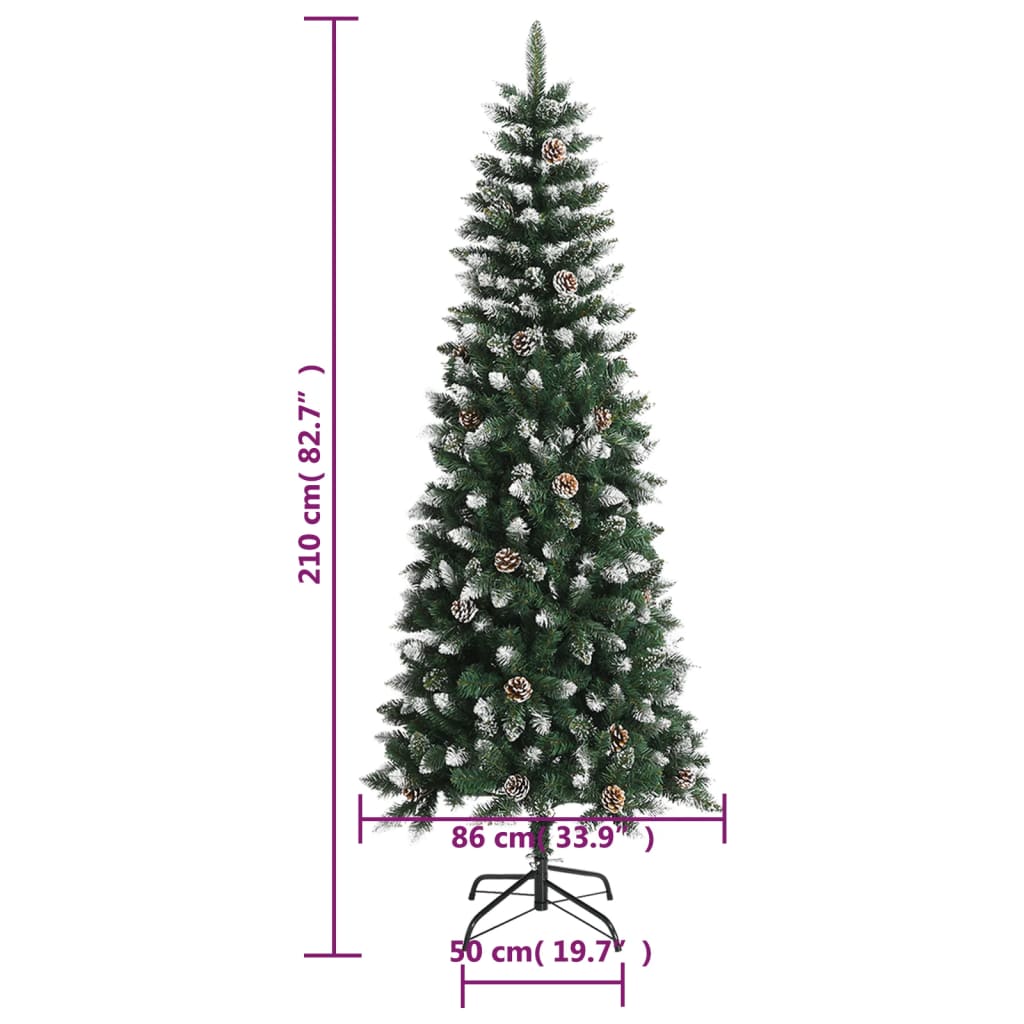 Kunstkerstboom met standaard 210 cm PVC groen