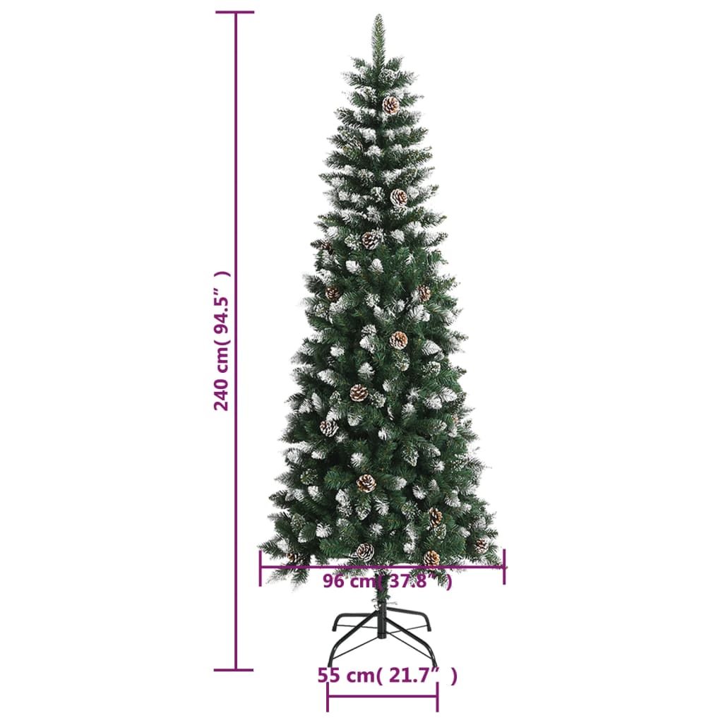 Kunstkerstboom met standaard 240 cm PVC groen