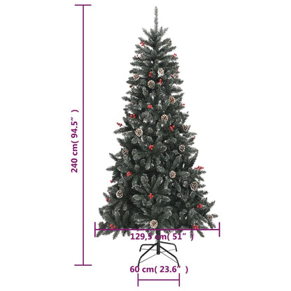 Kunstkerstboom met standaard 240 cm PVC groen