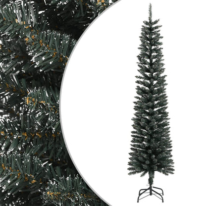 Kunstkerstboom met standaard smal 240 cm PVC groen