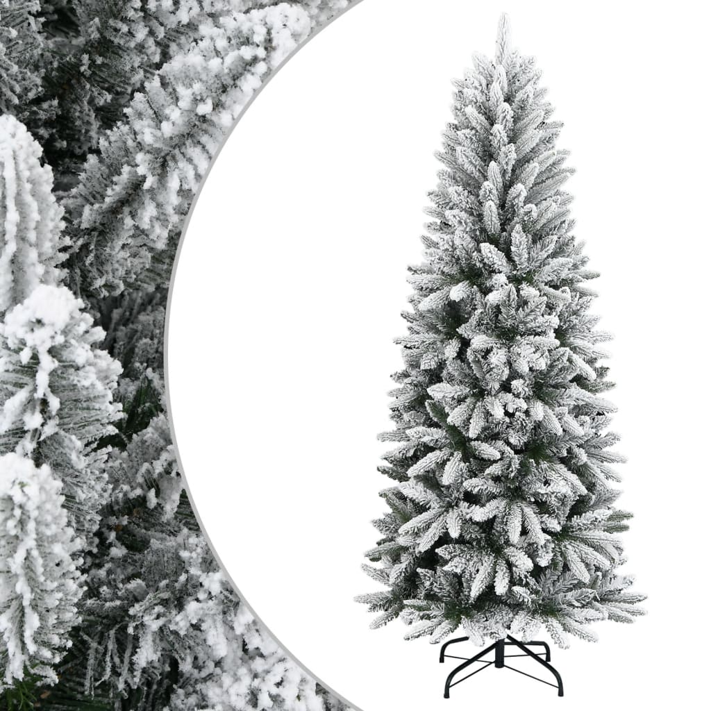 Kunstkerstboom met sneeuw 210 cm PVC en PE