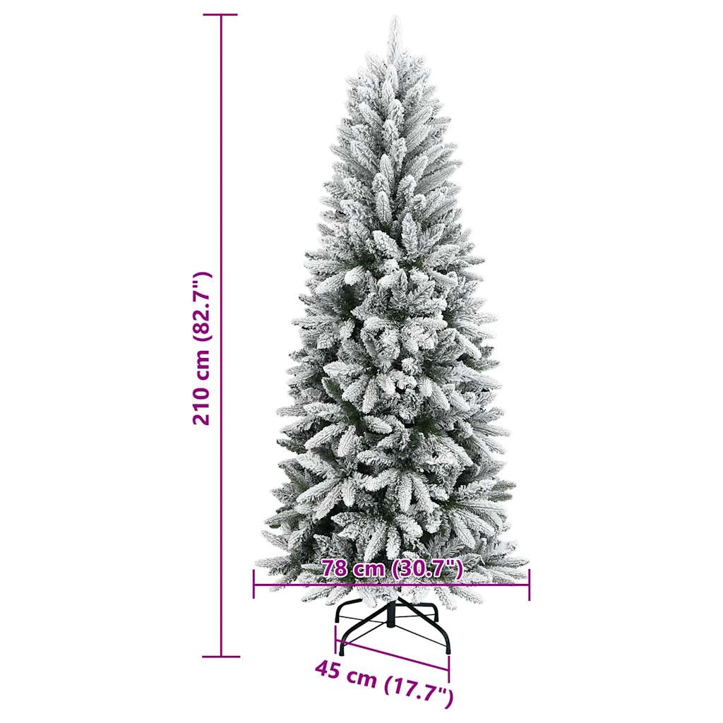 Kunstkerstboom met sneeuw 210 cm PVC en PE