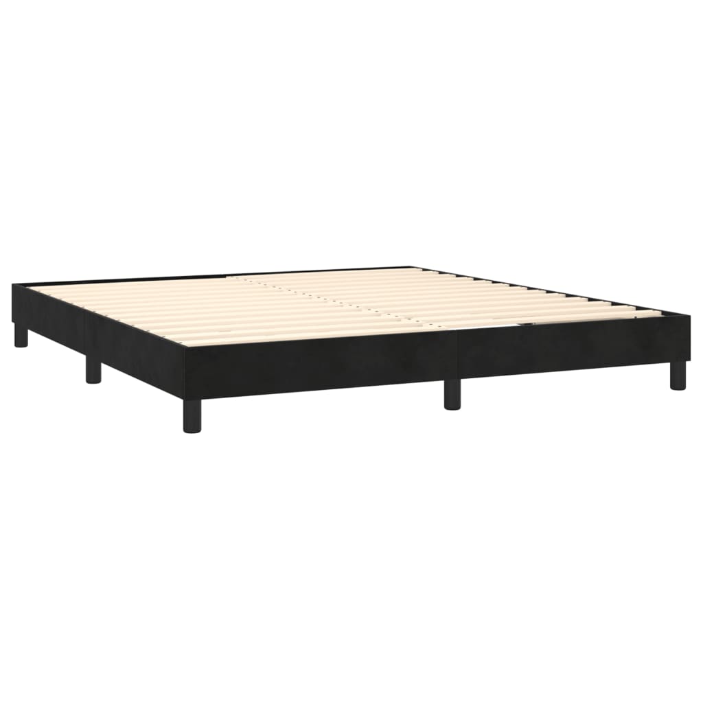 Boxspringframe Fluweel Zwart 160X200 Cm 160 x 200 cm 25 cm