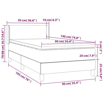 Boxspring Met Matras Kunstleer Zwart 90X190 Cm