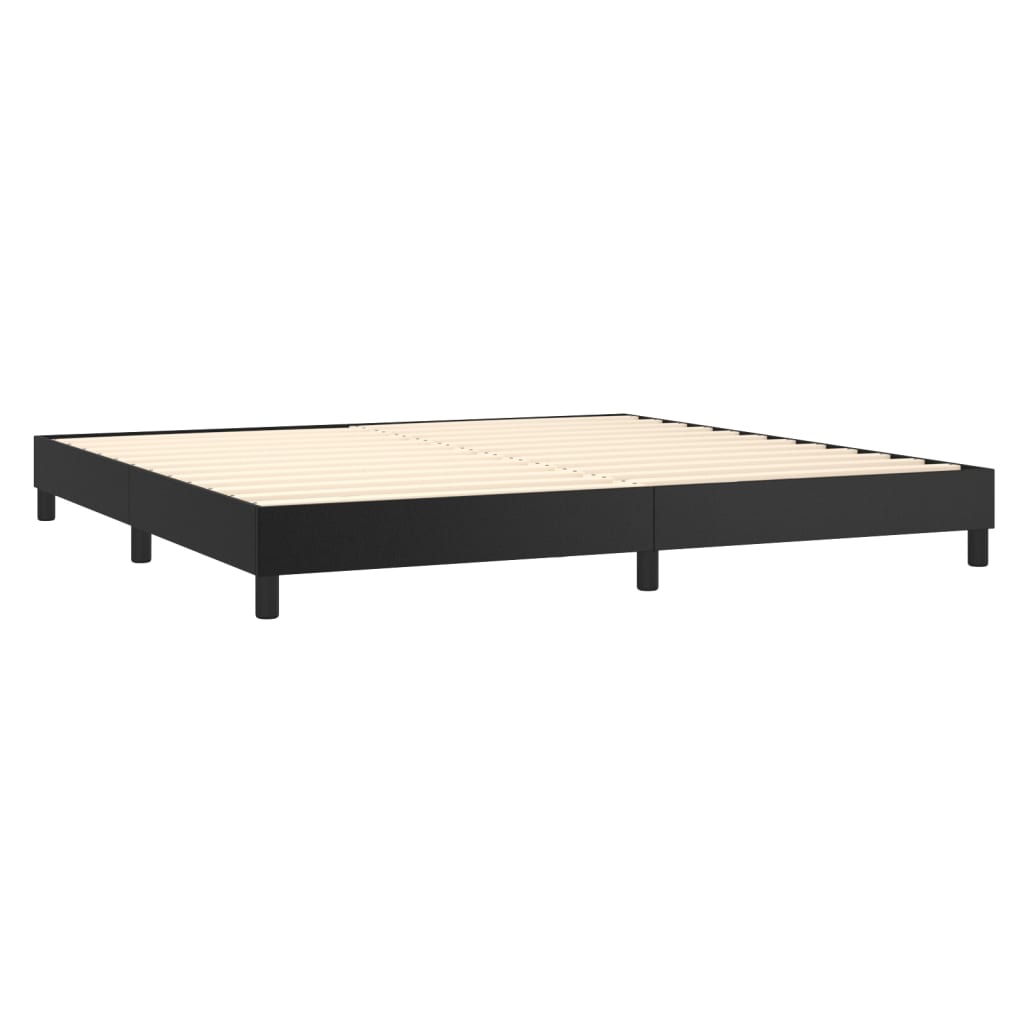 Boxspring Met Matras Kunstleer Zwart 200X200 Cm