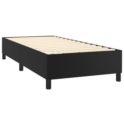 Boxspring Met Matras En Led Kunstleer Zwart 80X200 Cm