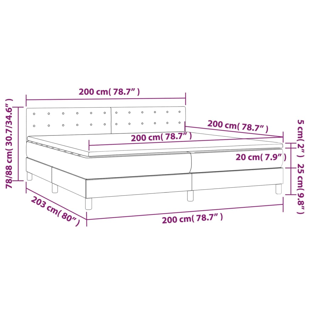 Boxspring Met Matras Kunstleer Zwart 200X200 Cm