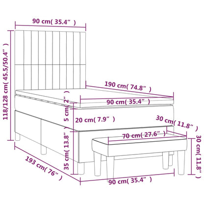 Boxspring Met Matras Stof Zwart 90X190 Cm