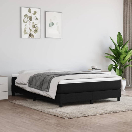 Boxspring Met Matras Stof Zwart 140X190 Cm