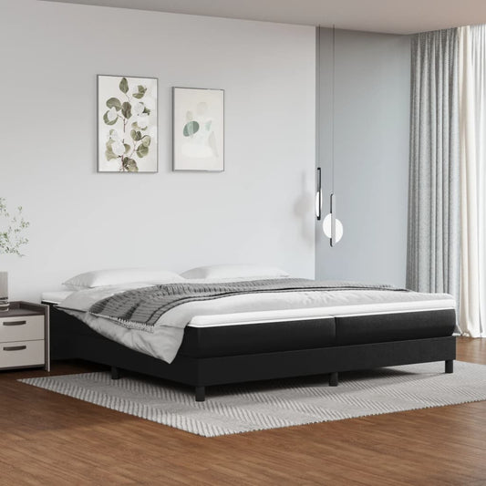 Boxspring Met Matras Kunstleer Zwart 200X200 Cm