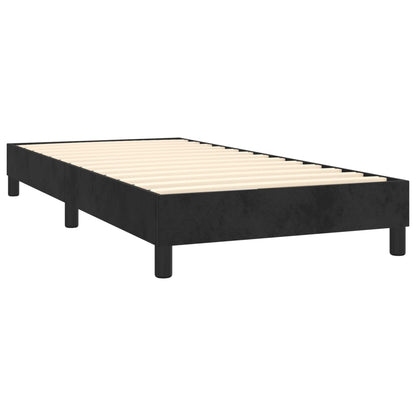 Boxspring Met Matras Fluweel Zwart 90X190 Cm