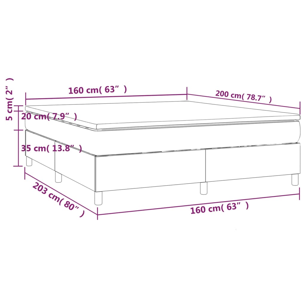 Boxspring Met Matras Kunstleer Wit 160X200 Cm